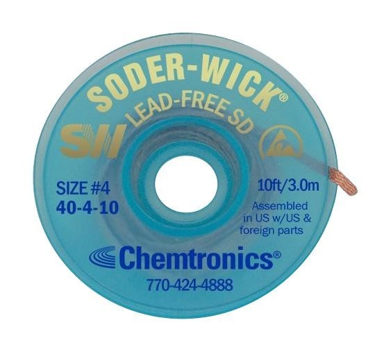 Chemtronics 40-4-10 Desoldering Braid, Pb Free, 2.8mm