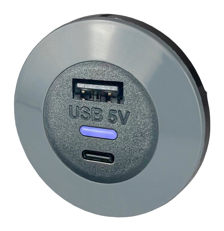 Alfatronix Pvpro-Acff Usb Charger Rcpt, 2Port, Grey