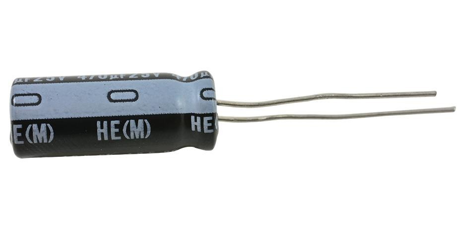 NIchicon Uhe1E471Mpd1Td Aluminum Electrolytic Capacitor, 470Uf, 25V, 20%, Radial