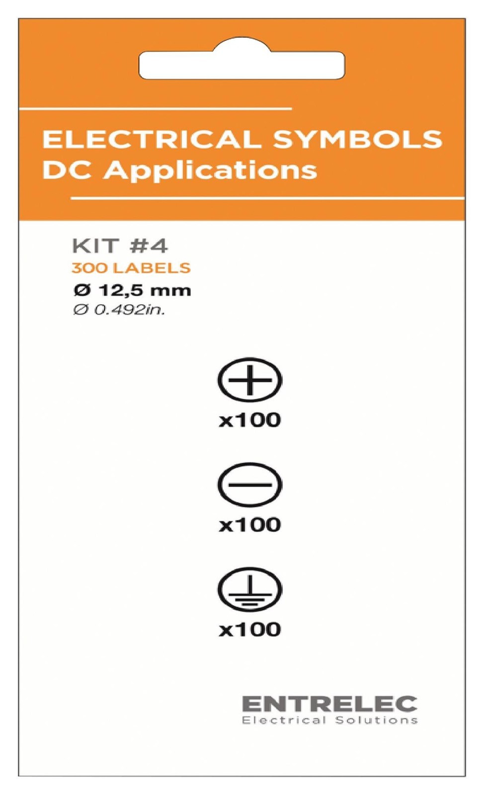 Entrelec TE Connectivity Lb-Kit-Elec-Dc-12-300 Label, Warning, Pvc, 12.5mm
