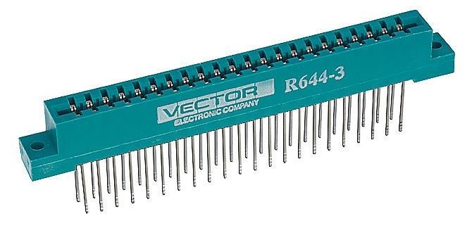 Vector Electronics R644-3F Card Edge Connector, Dual Side, 44Pos, Panel