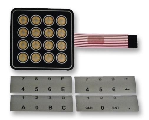 APEM Ac3561 Keypad, Membrane, 4X4, 0.1A, 30Vdc