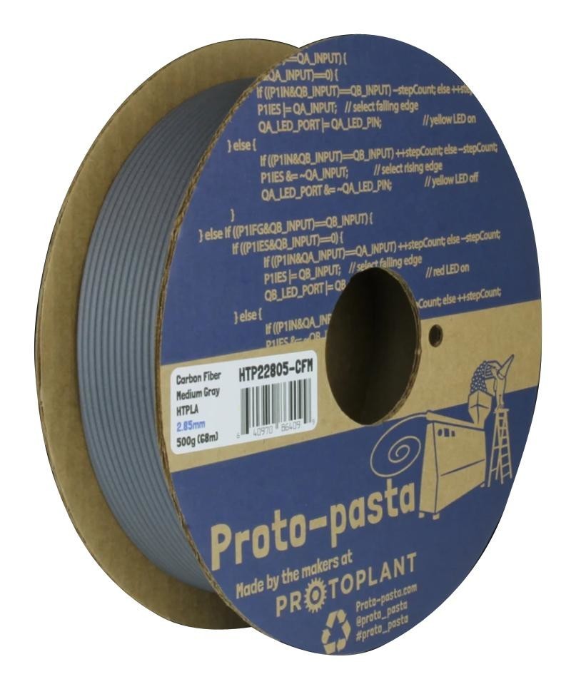 Protopasta Htp21705-Cfm 3D Filament, 1.75mm, Htpla Cf, Gry, 500G