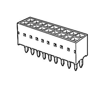 Amphenol Communications Solutions 68683-220Lf Connector, Rcpt, 40Pos, 2Row, 2.54mm