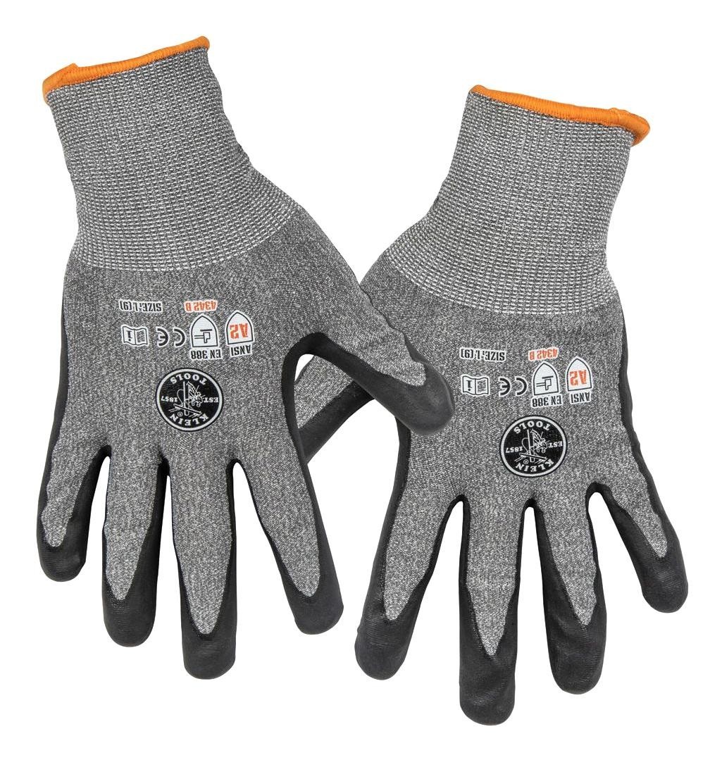 Klein Tools 60185 Glove, Cut Level 2, Large, 2-Pair