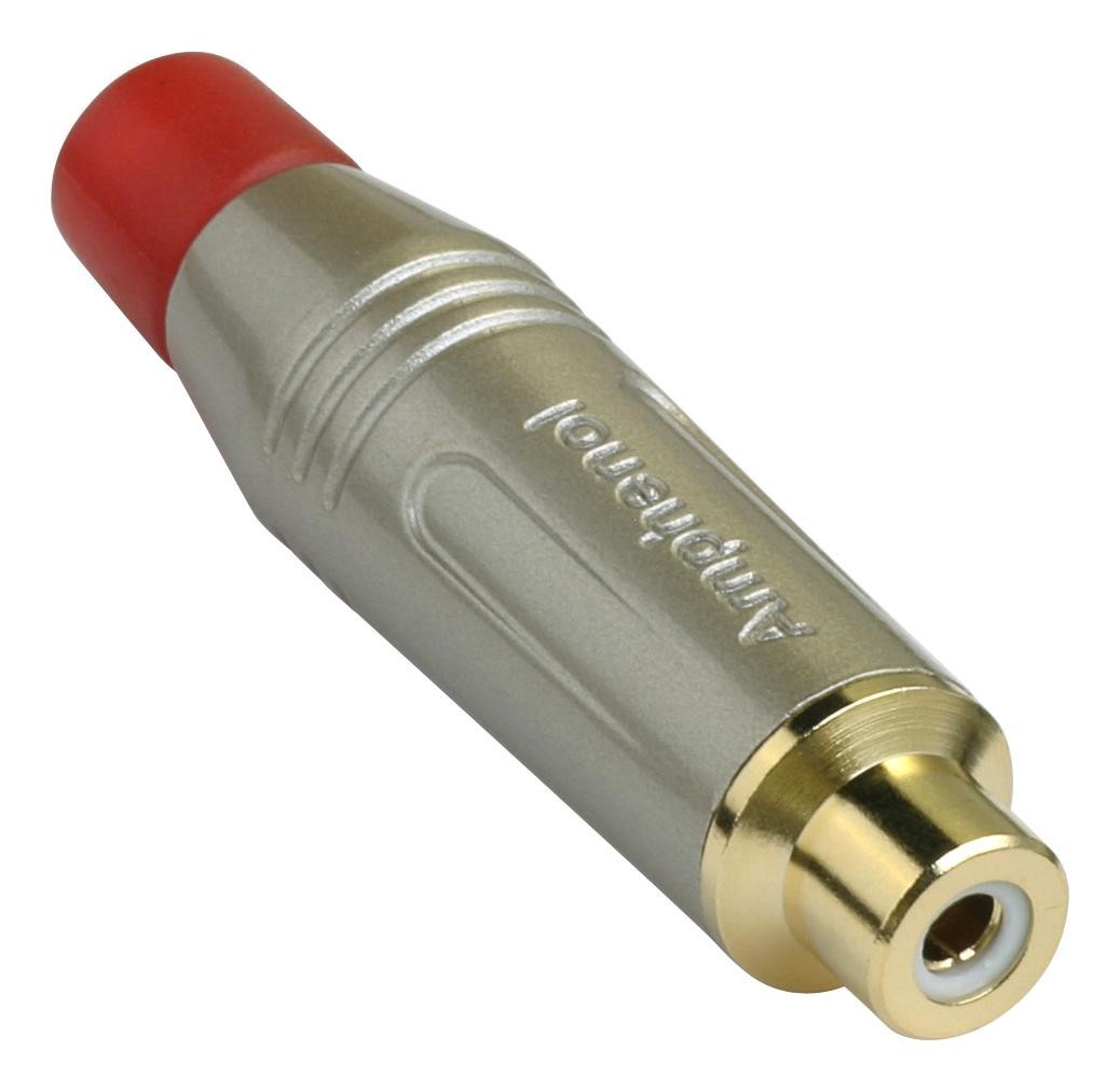 Amphenol Sine/tuchel Acjr-Srd Rca Connector, Jack, 2Pos, Satin/red