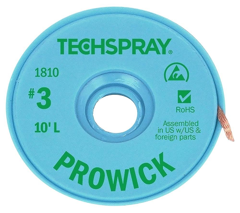 Techspray 1810-100F Braid, Pro-Wick Desoldering, 100Ft