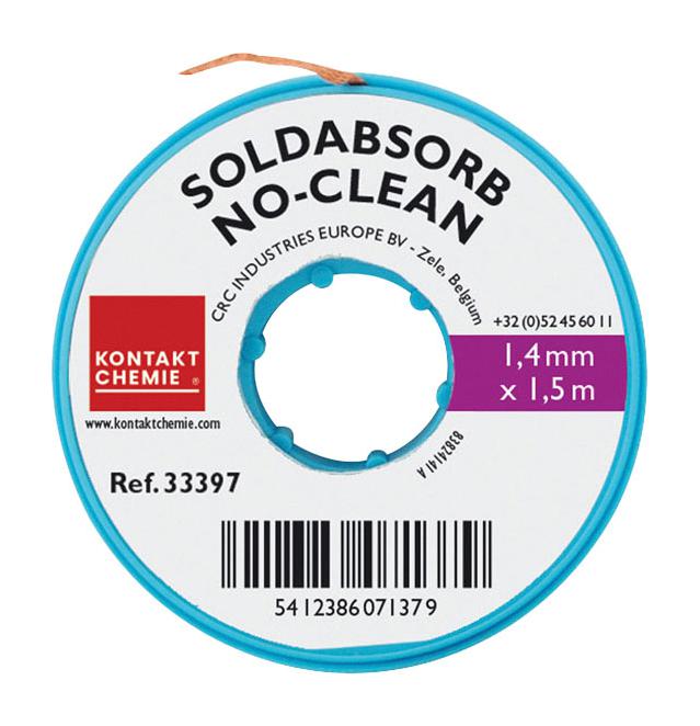 Kontakt Chemie Soldabsorb No Clean 1.5M , 1,4 mm Solder Absorbent, Strip, 1.5M, 1.4mm