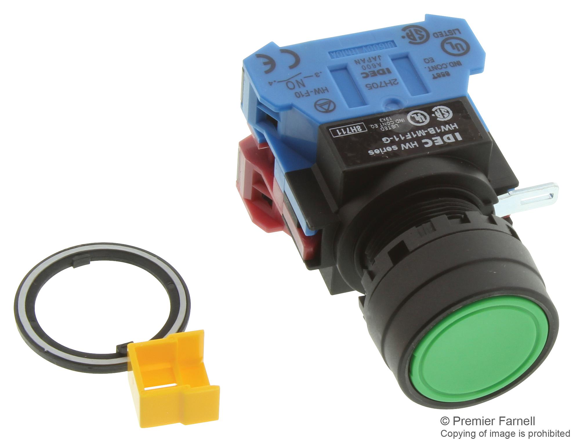 IDEC Hw1B-M1F11-G Switch, Industrial Pushbutton, 22mm
