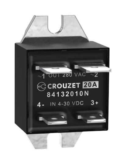 Crouzet 84132010N. Solid State Relay, 20A, 24-280Vac, Panel