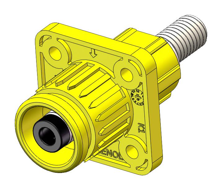 Amphenol Industrial Slphirctpsr1 High Pwr Connector, Rcpt, Threaded, 350A, Red