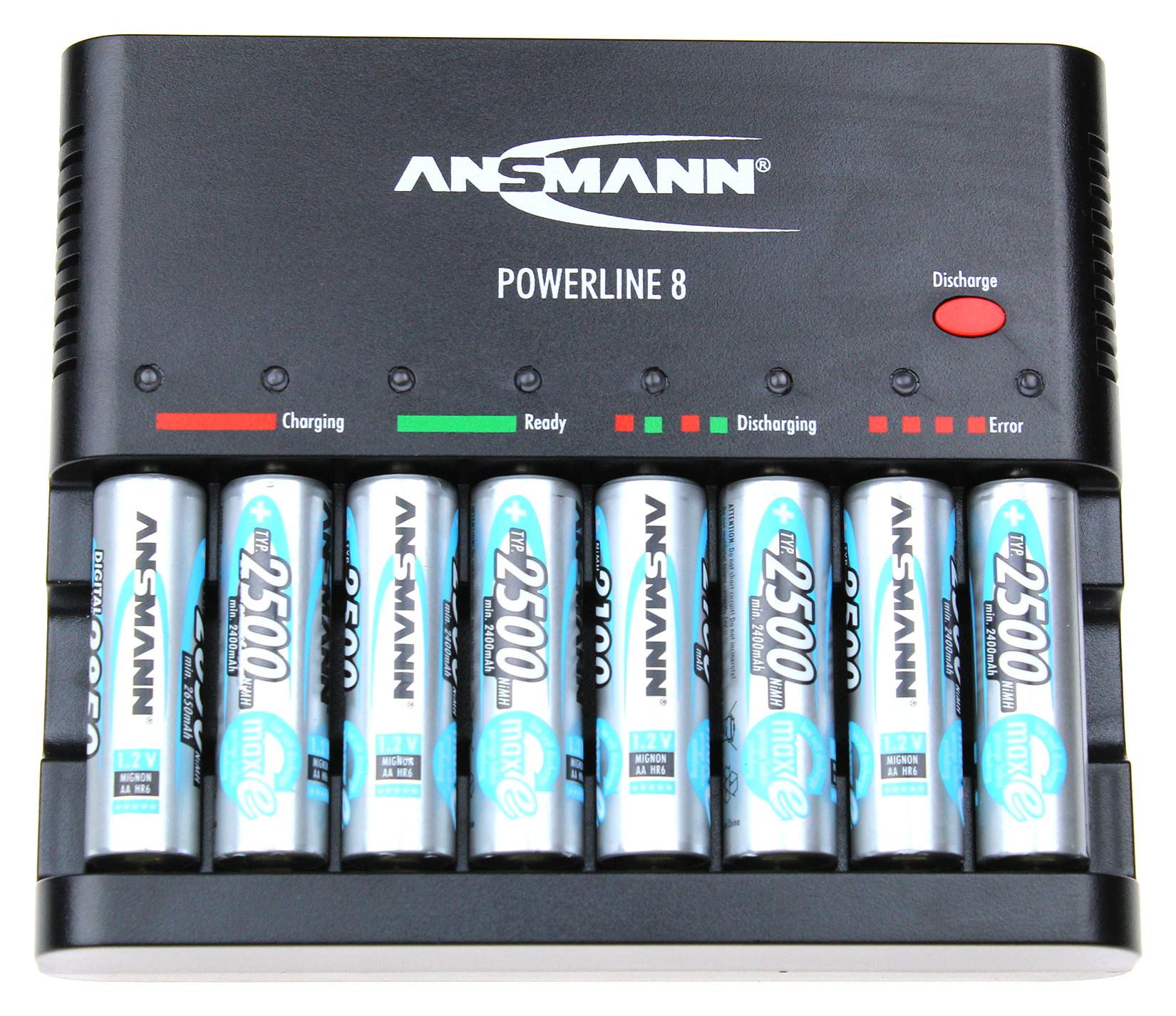 Ansmann 1001-0006-Uk-1 Powerline 8 Charger With 8 Aa Batteries