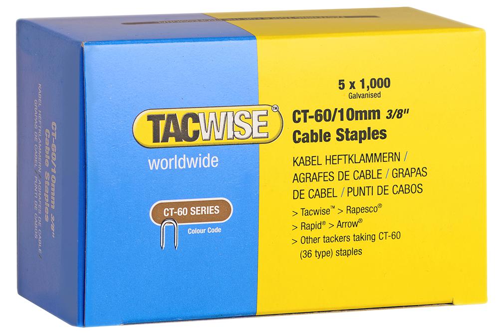 Tacwise Plc 0354 Ct60 Cable Galvanised Staples - 10mm