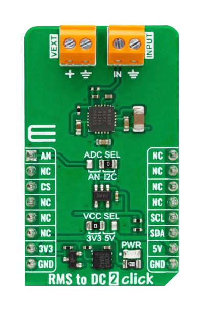 MikroElektronika Mikroe-5821 Rms To Dc 2 Click Add-On Board, 3.3V/5V
