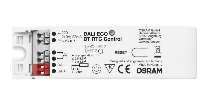 Osram Dalieco-Bt-Rtc-Control Control Unit, Dali, 240Vac, 1-Ch