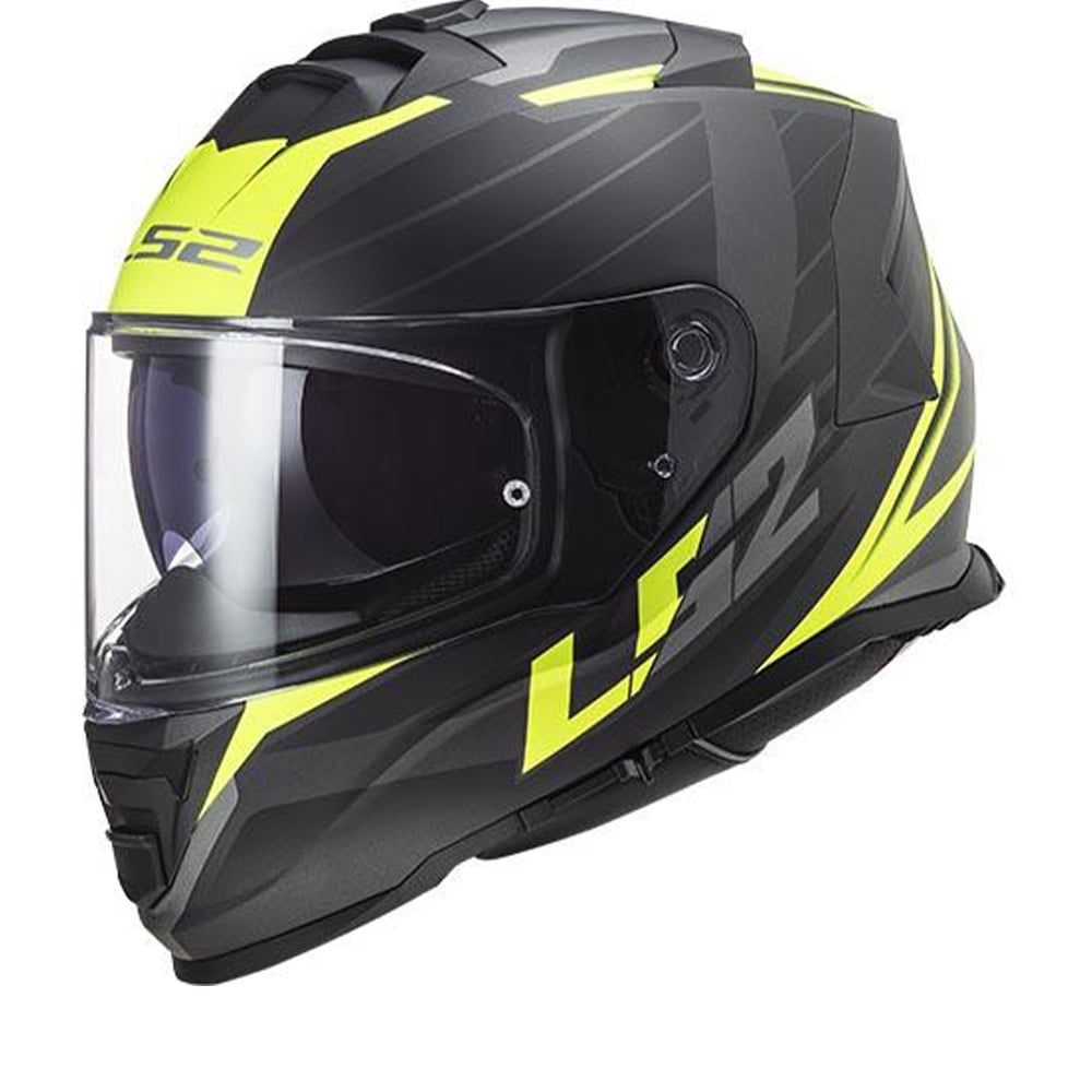 LS2 FF800 Storm II Nerve Matt Black H-V Yellow 06 Full Face Helmet Size L