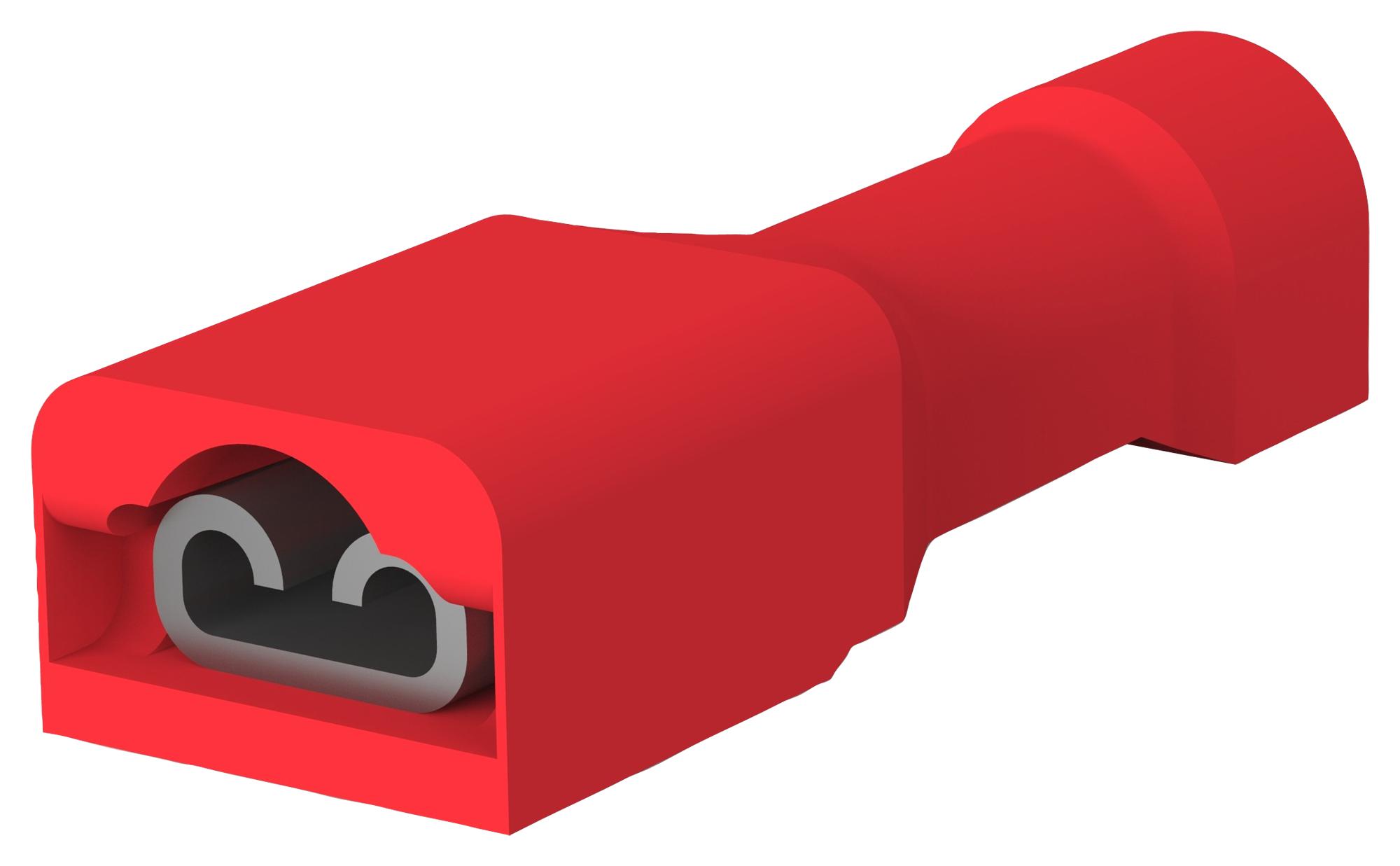 Amp Connectors / Te Connectivity 2-520272-2 Female Disconnect, 2.8mm, 22-18Awg, Red