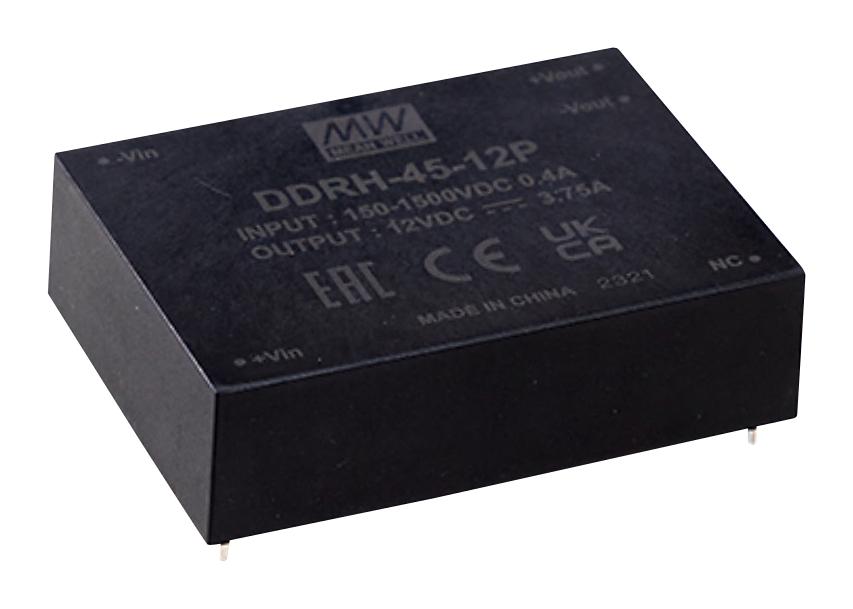 MEAN WELL Ddrh-45-15P Dc-Dc Converter, 15V, 3A