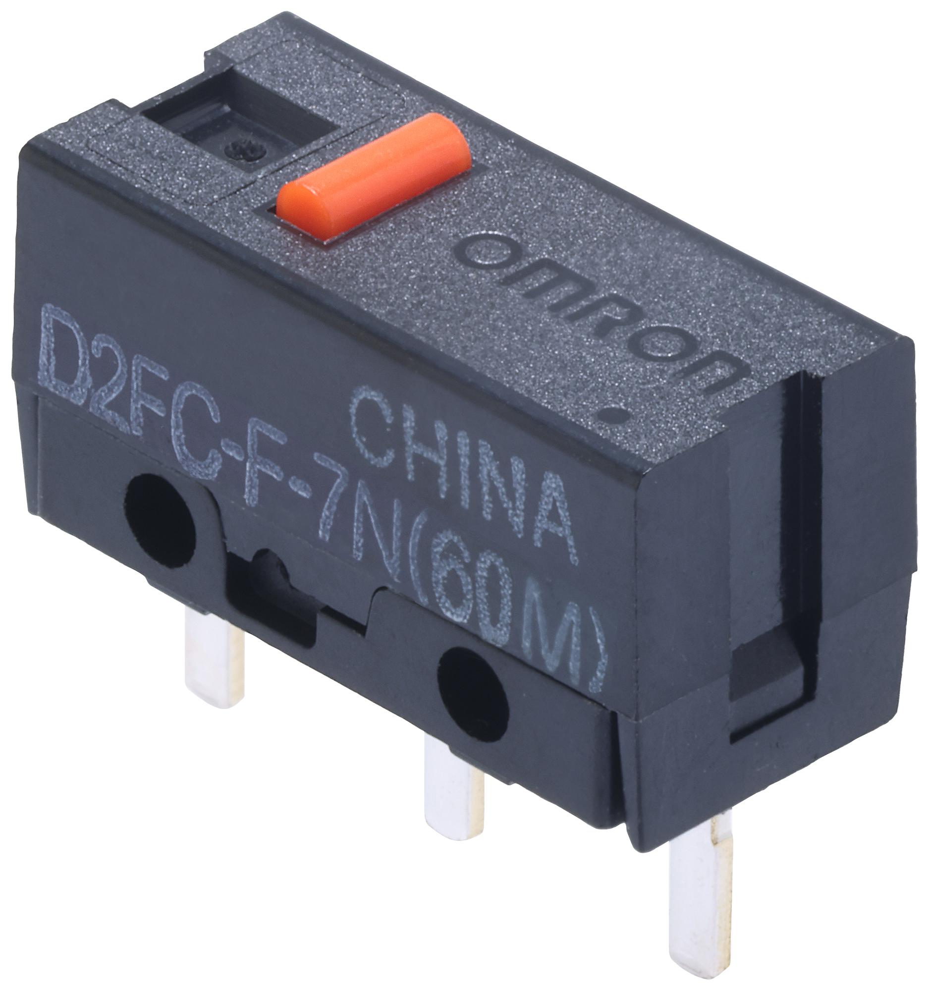 Omron Electronic Components D2Fc-F-7N(60M)(Std) Microswitch, Spst-No, 0.001A, 6Vdc