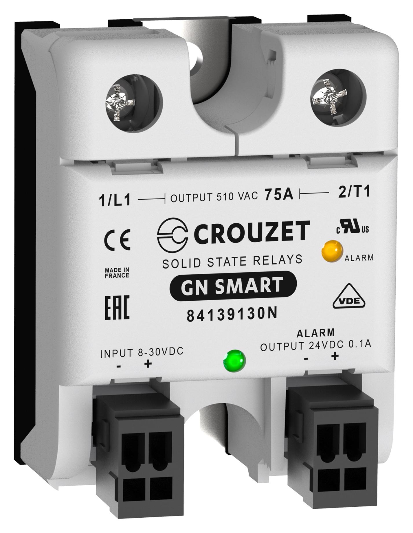 Crouzet 84139130N Solid State Relay, 75A, 150-510Vac/panel