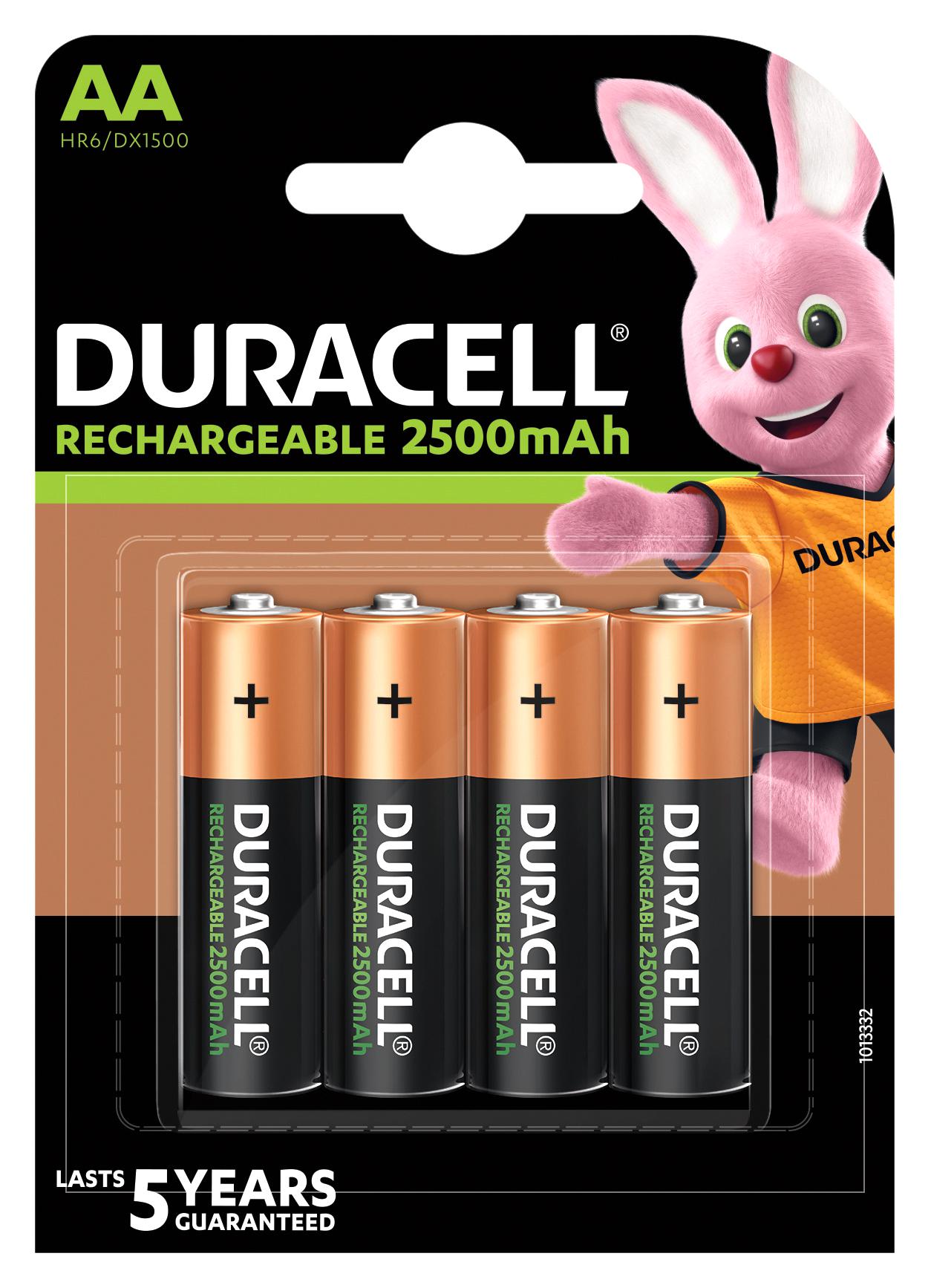Duracell Duracell Rcr Ultra 2500Mah Aa X4 Battery, NIckel Metal Hydride, 1.2V