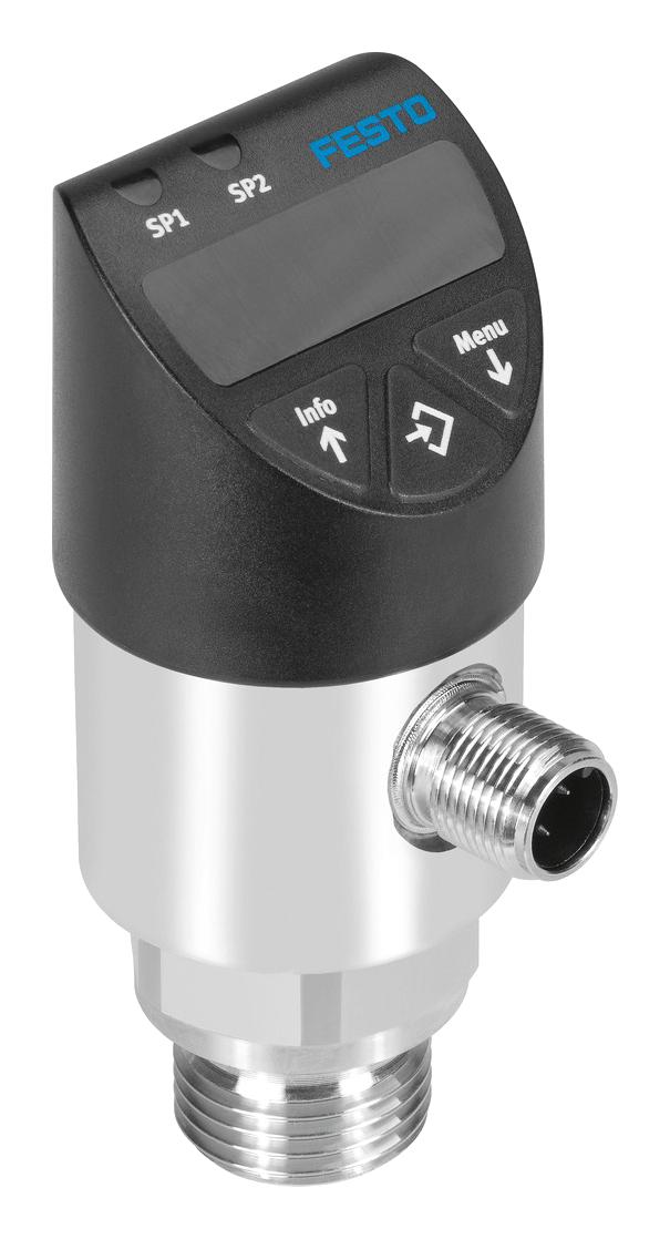 Festo Spaw-B2R-G12M-2P-M12 Transducer, Relative, 1Bar, 2X Pnp