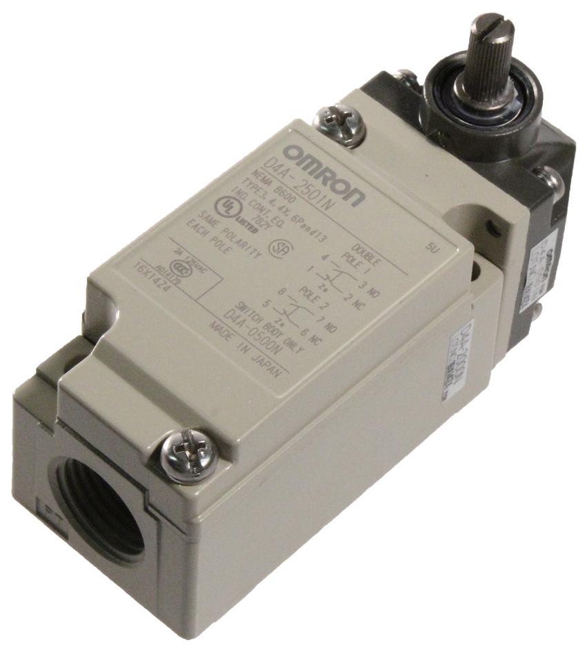 Omron Industrial Automation D4A-2501-N Limit Switch, Roller Lever, Dpdt