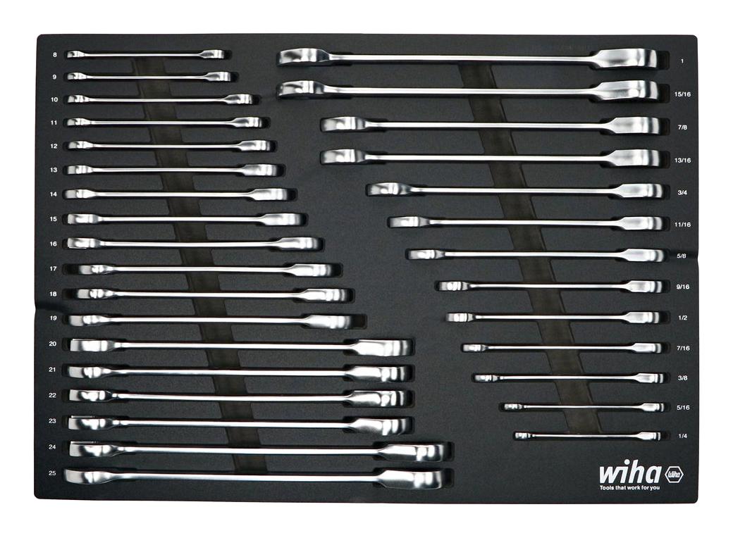 Wiha 30392 Ratchet Wrench Tray Set, Combo, 31Pc