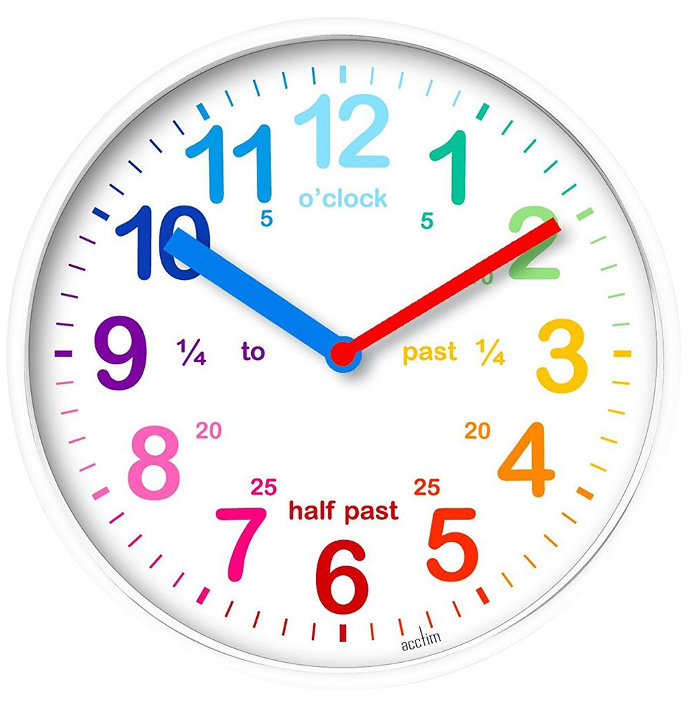 Acctim 22522 Clock Plastic Time Teach 20Cm White