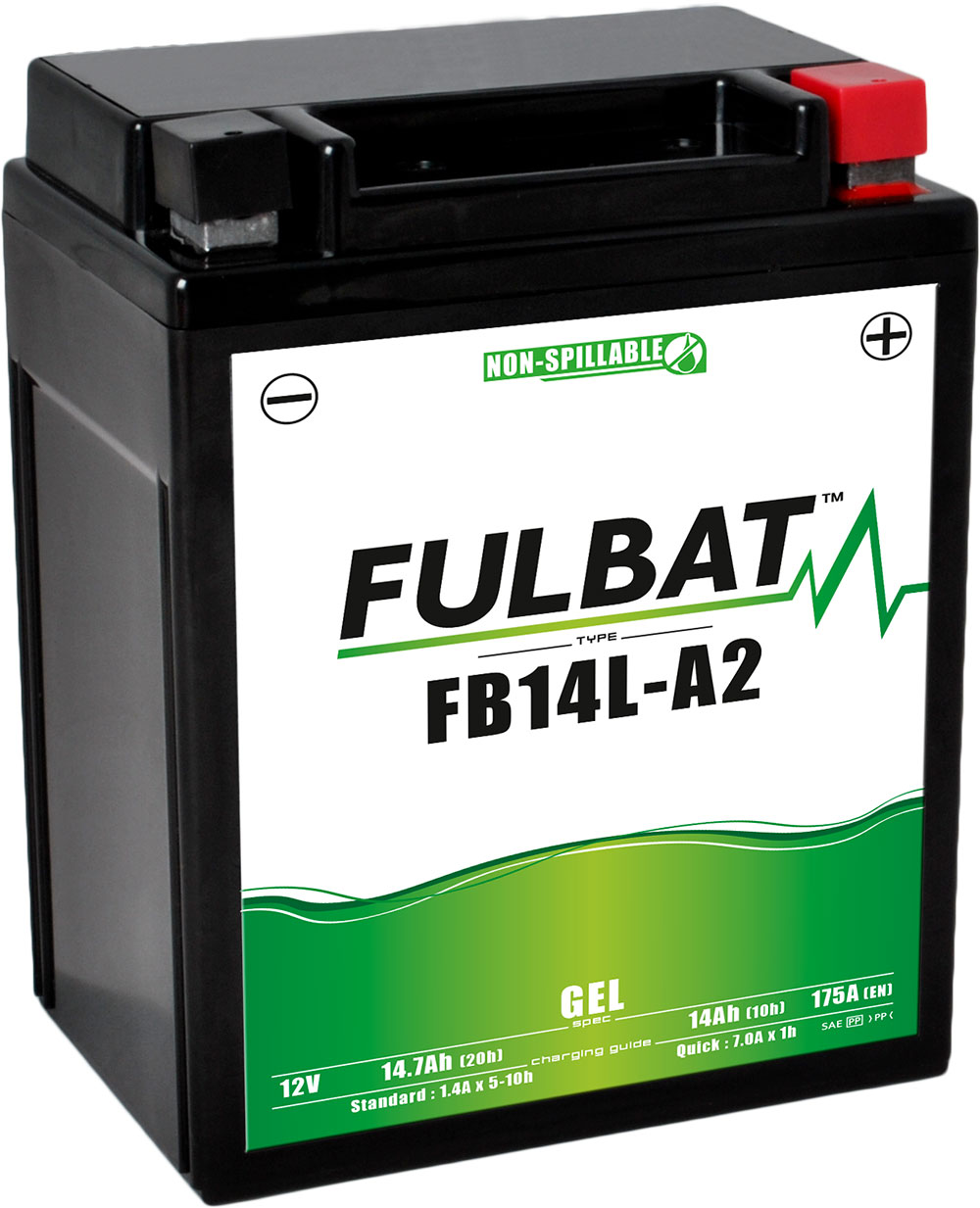 Fulbat FB14L-A2 Gel Motorcycle Battery Size