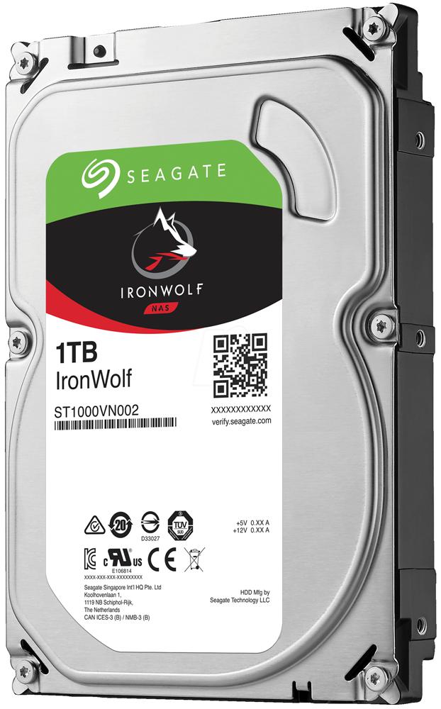 Seagate St1000Vn002 Drive, Ironwolf, 3.5In Nas, 1Tb, Seagate