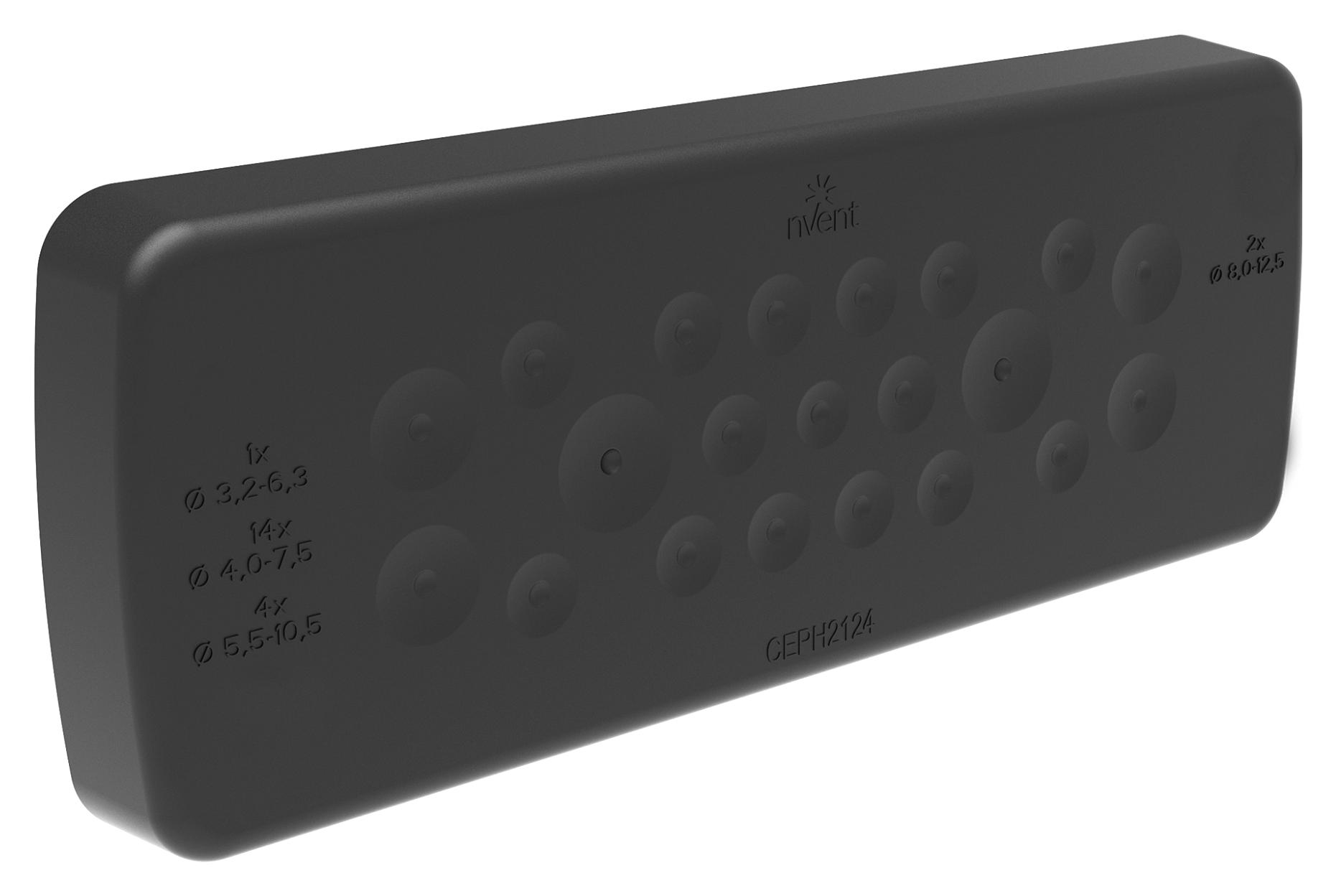 nVent Hoffman Ceph1324 Gland Plate, Rectnglr, 13 Entry, Blk