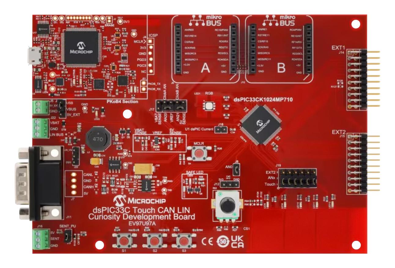 Microchip Technology Technology Ev97U97A Curiosity Dev Board, 16Bit, Dspic33