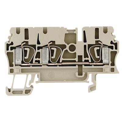 Weidmuller 1608540000 Terminal Block, Din Rail, 3 Position, 26-12Awg