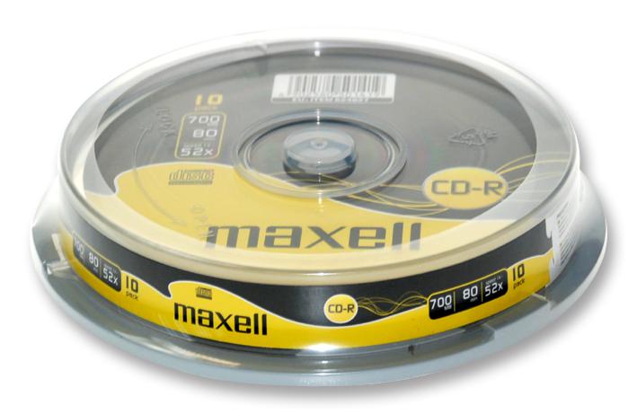 Maxell 624027.40.in Optical, Non-Printable, Cd-R, 10 Pack