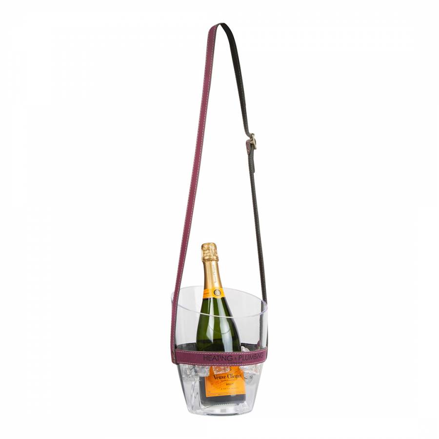 Champagne Bucket With Purple Leather Strap