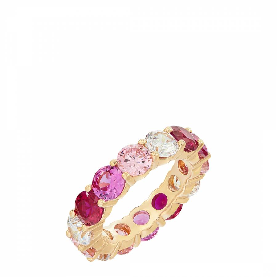 Gold Ombre Ring with Pink Stones