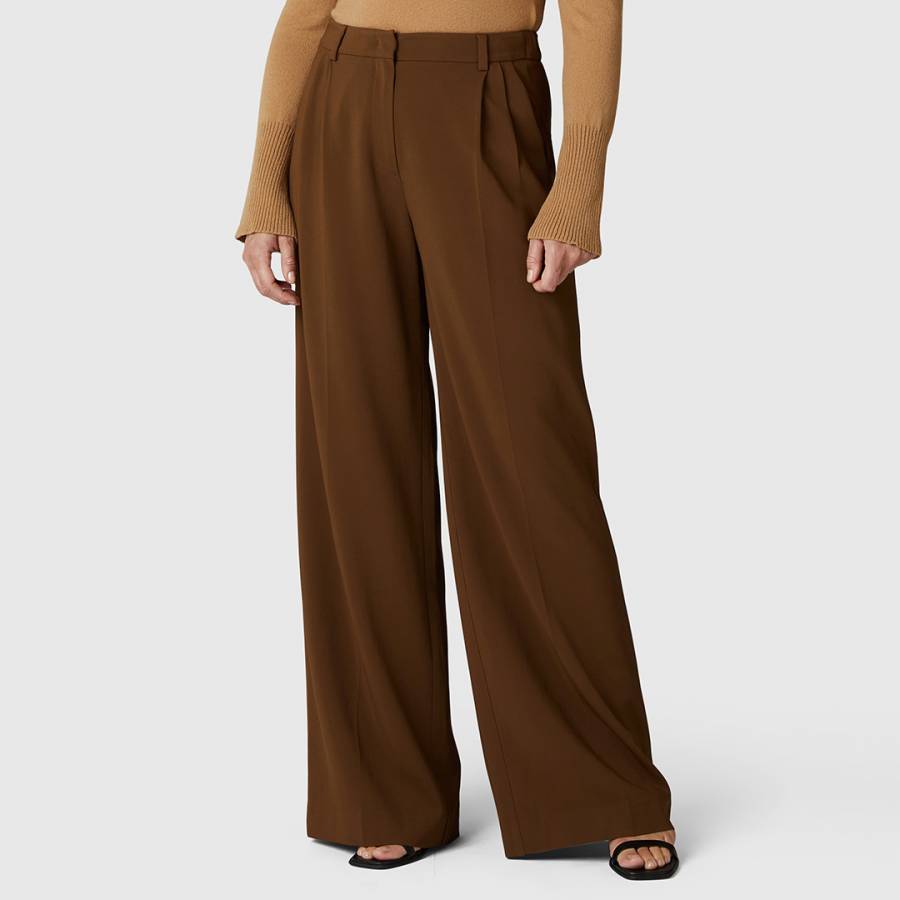 Brown Dylan Wide Leg Trousers