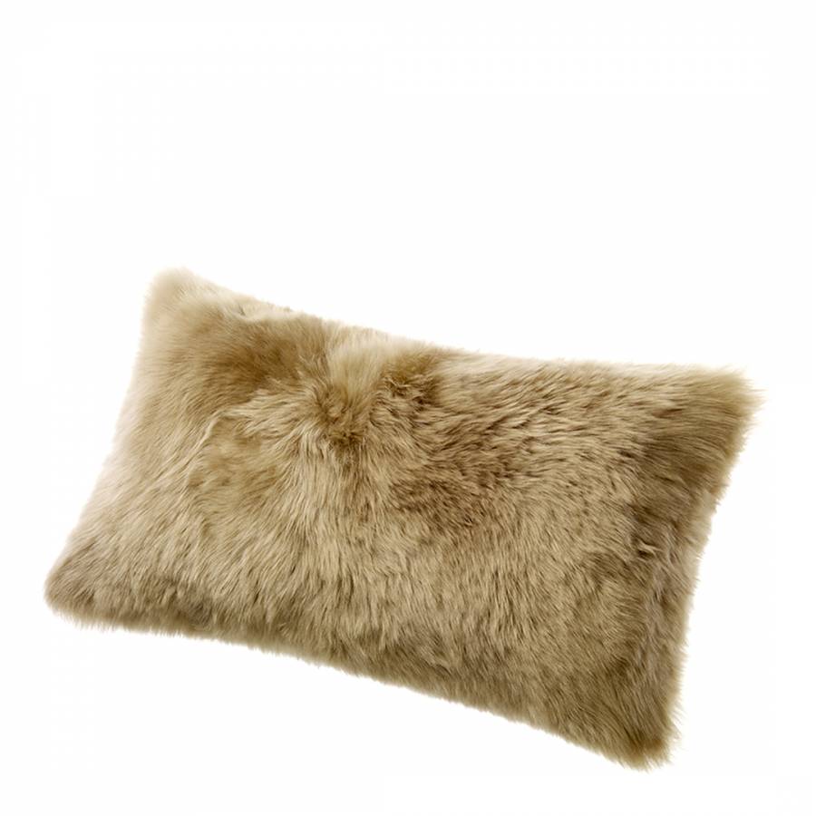 Longwool Sheepskin 28x56cm Cushion Flax Taupe