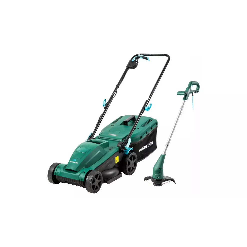 McGregor Corded 34cm Rotary Lawnmower and 25cm Grass Trimmer