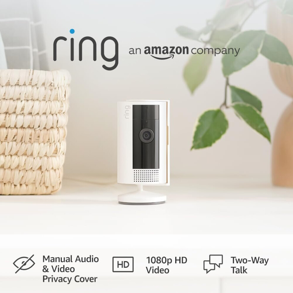 Ring Indoor Camera 2nd Gen Plug-in indoor Security Cam 1080p HD Video