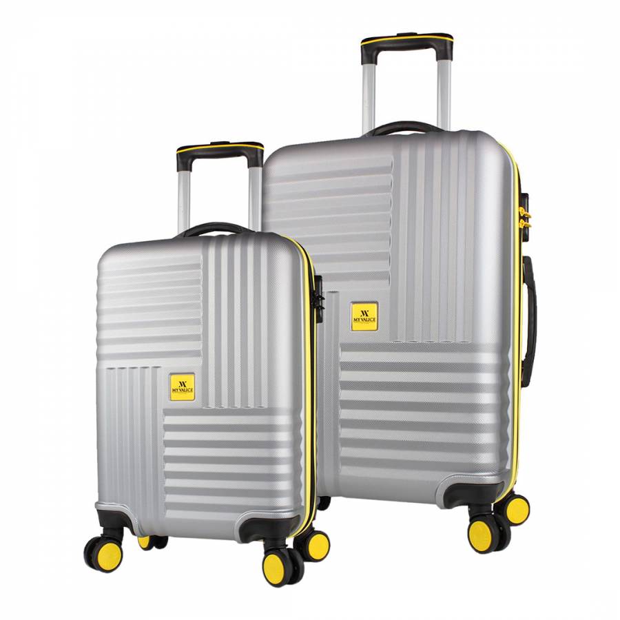 Grey PLEKO Set of 2 Suitcases