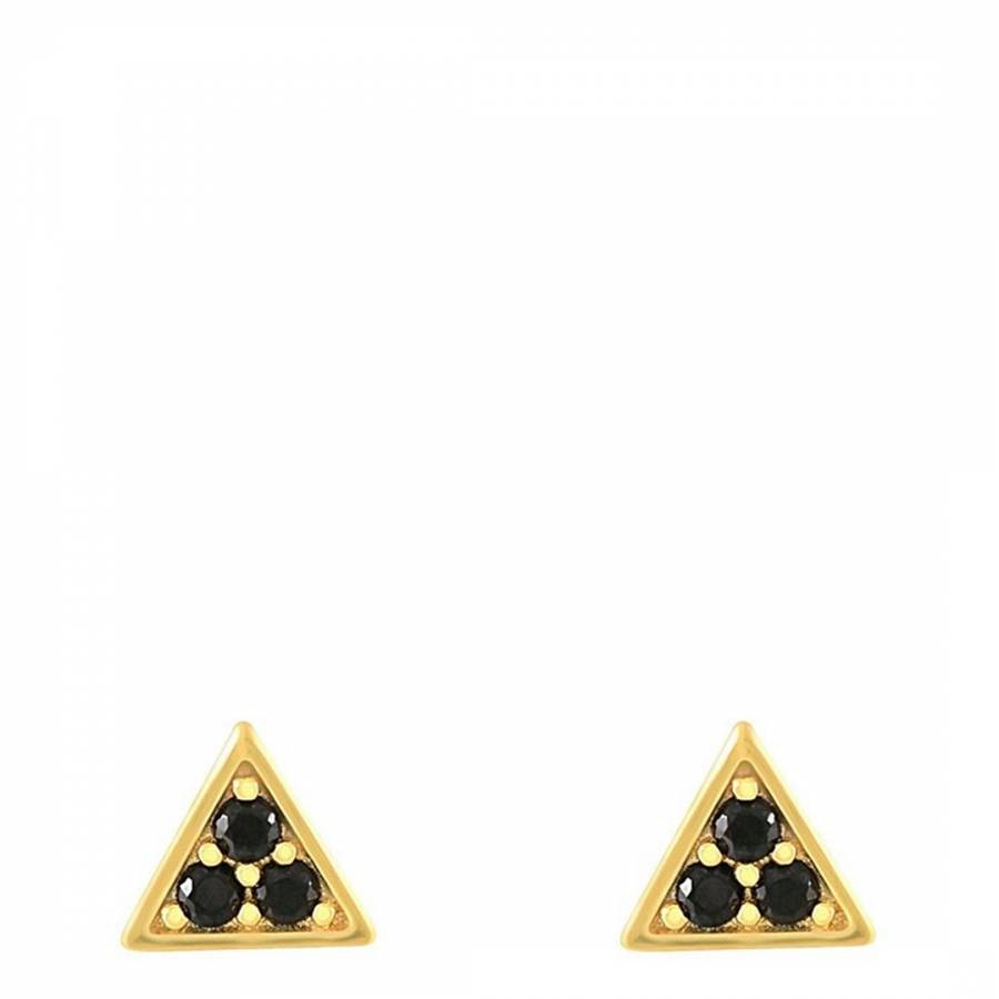 Gold And Black Triangle Stud Earrings