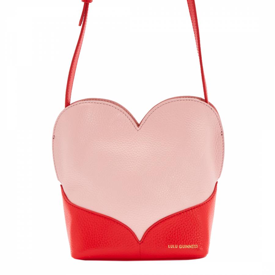 Grainy Leather Dusky Pink Heart Harriet Cross Body Bag