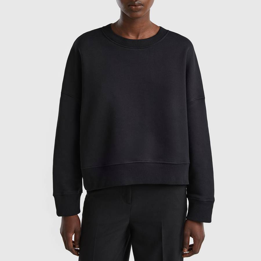 Black Classic Cotton Sweatshirt