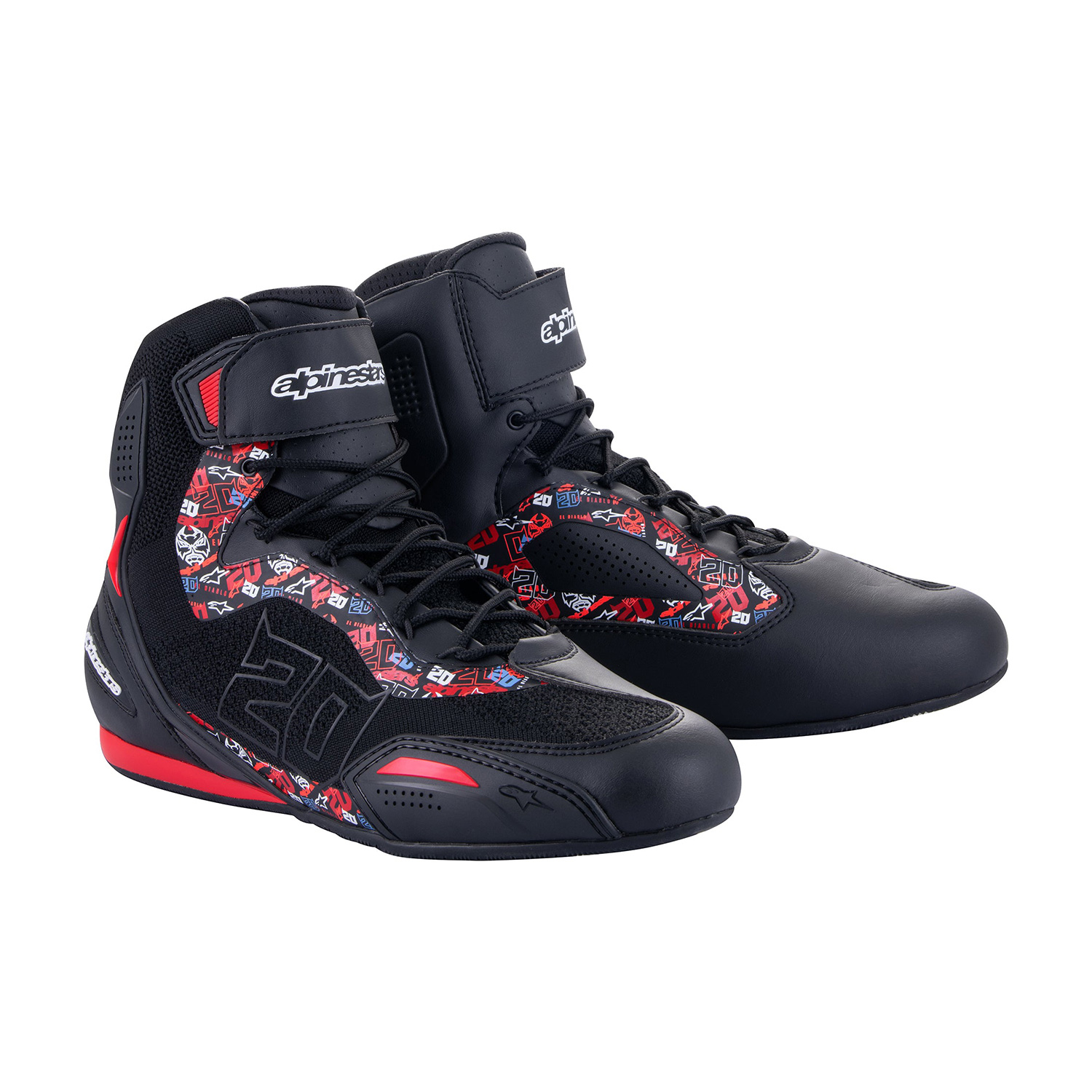 Alpinestars FQ20 Faster-3 Rideknit Black Bright Red Size US 6.5