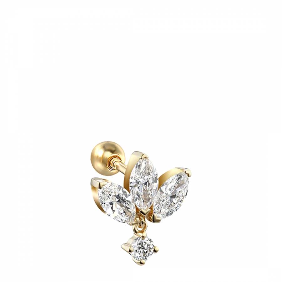 Gold Plated Flower Earrings with Swarovski Crystals