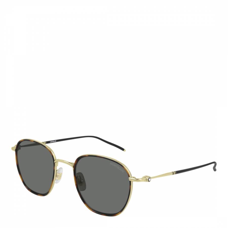 Mens Mont Blanc Havana Grey Sunglasses  52mm
