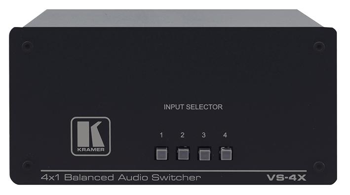 Kramer Vs-4X Balanced Stereo Audio Switch, 4X1