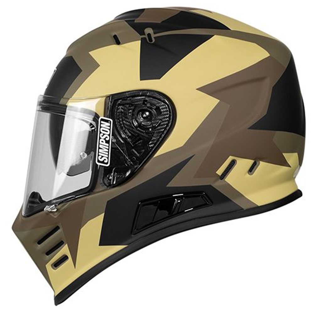 Simpson Helmet Venom Comanche Green Brown Full Face Helmet Size S